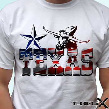 Atspausdintas T-Shirt Vyrai Texas - White Marškinėliai Viršuje JAV Vėliavos Dizainas - Vyrai Moterų Vaikams, Kūdikių Dydžiai-O-Kaklo Marškinėliai