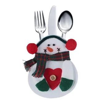 8pcs Virtuvės Peiliai Kostiumas Silveware Turėtojai Porckets Peiliai, Žmonės dovanų Maišelis Sniego Formos Kalėdų Vakarėlį Apdailos Reikmenys