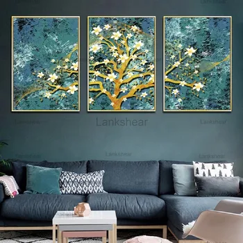 Šiaurietiškas Minimalizmas Gėlių, Medžio, Drobės, Paveikslai, Šeimos Wall Art Plakatai Prabanga Sienos nuotraukas Kambarį Namų Dekoro