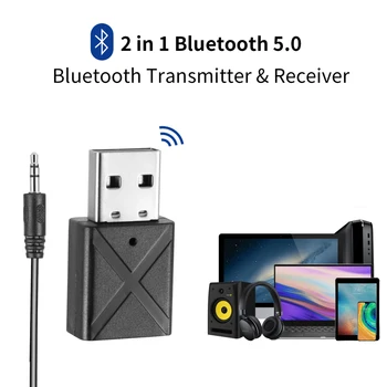 USB Bluetooth 5.0 Garso Siųstuvas TV PC Vairuotojo-Nemokamai Dongle USB Garso Siųstuvas 3.5 MM Stereo AUX Garso Belaidžio ryšio Adapteris