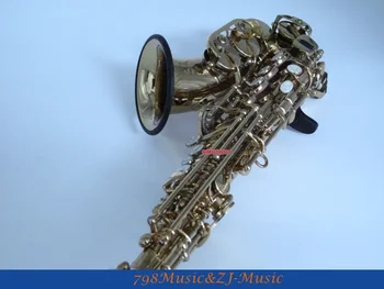 Lakuota Aukso Lenktas Sopranas Saksofonas Bb raktas į Didelį F klavišą NEMOKAMAI LORICO Saksofonas Žiedas Išjungti
