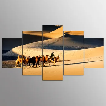 5 skydelis hd Dykumos spausdinti drobė menas sienos įrėminti paveikslai gyvenimo kambario sienos nuotrauka kn-361