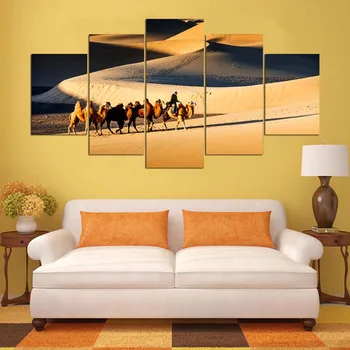 5 skydelis hd Dykumos spausdinti drobė menas sienos įrėminti paveikslai gyvenimo kambario sienos nuotrauka kn-361