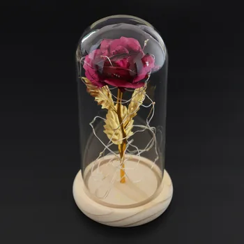 Galaxy Rožių Gėlių 24K Folija Padengta Aukso Rožių Kūrybos Aukso Vaivorykštės Grožio ir žvėrys Rose Valentino Dienos Dovana Vestuvių Deco