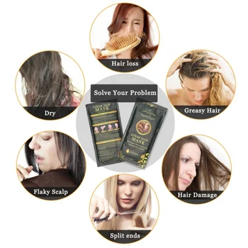 3 Vnt/dėžutėje Garo Plaukų Kaukė Drėkinamasis Maitinamasis Plaukų Galvos odą, Šalinti Pleiskanas, Plaukų Remonto Produktas