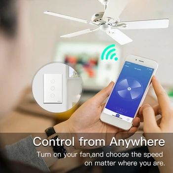 JAV WiFi Smart Ventiliatorius Perjungti PROGRAMĄ Nuotolinio Laikmačio ir Greičio Kontrolė Suderinama su Alexa 