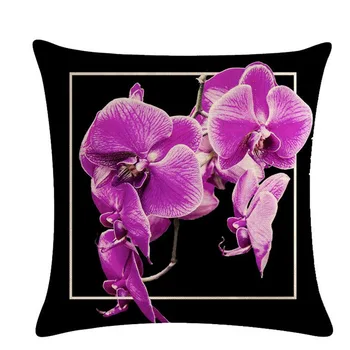 Gėlių Pagalvėlių Apvalkalus Spalvinga Gėlių Mesti Pagalvių Užvalkalus Namų Sofos, Miegamojo Violetinė Phalaenopsis Dekoratyviniai Pagalvių Užvalkalai