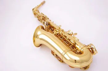 Žalvario Priemonė Cadeson A-600GL Aukso Lako Alto Saksofonas Eb Sax Vakarų Priemonių Saxofone Studentams Su Kandiklio