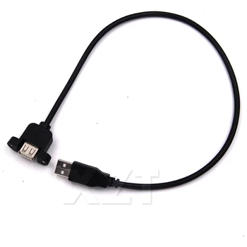 1pcs USB 2.0 Vyrų ir Moterų ilgiklis su Varžtu Panel Mount M/F 30cm 50cm 1m 1,5 m jungtis adapteris, laidas Juodas NAUJAS
