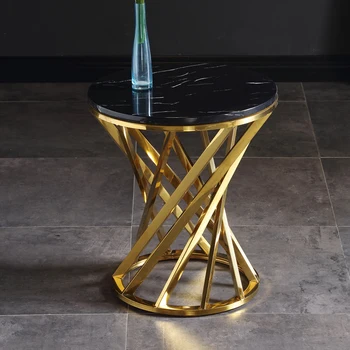 Rekomenduojame kūrybos marmuro staliukas kambarį nerūdijančio plieno rėmelis apskritojo stalo šiuolaikinės savarankiškas namų baldai