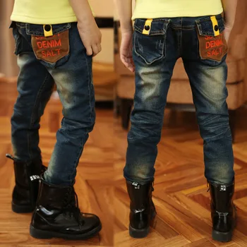 2020 naują pavasario ir rudens vaikų džinsinio audinio kelnės mados hip-hop berniukų džinsai animacinių filmų skylių jean už berniukas džinsinio ilgos kelnės