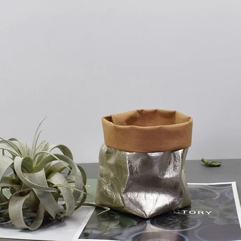Succulents Sodinamoji Puodą Galima Skalbti Kraftpopieris Vazonas Gėlių Vazonus Reuseable Daugiafunkcį Namuose Saugojimo Krepšys