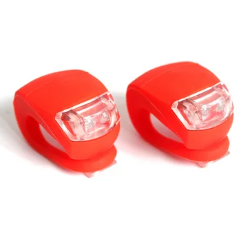 Nešiojamų 2-LED 3 Režimo Raudonos Šviesos LED Dviračio Silikono Šviesos Saugos Šviesos Žibintas (Raudonas)