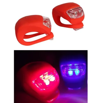 Nešiojamų 2-LED 3 Režimo Raudonos Šviesos LED Dviračio Silikono Šviesos Saugos Šviesos Žibintas (Raudonas)