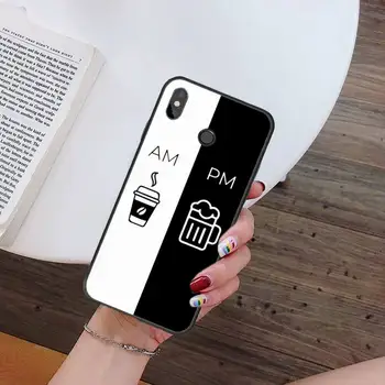 Dizaino mados juokinga estetinės meno Kavos, Vyno Taurė Telefoną Atveju Xiaomi Redmi pastaba 7 8 9 t k30 max3 9 s 10 pro lite