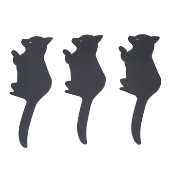 3pcs/set Black Animacinių filmų Katės Formos Kablys Vientiso Metalo Raktų pakabukas Kabo Kabliukai Skrybėlės Maišelį Šeimos Skraiste Skrybėlės Maišelį Sienos Pakaba
