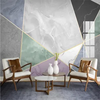 Milofi sienos užsakymą 3D tapetai, freskos geometrinis marmuro modelis modernus minimalistinio TV fono sienos freskos