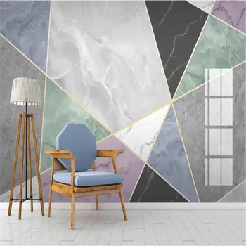 Milofi sienos užsakymą 3D tapetai, freskos geometrinis marmuro modelis modernus minimalistinio TV fono sienos freskos