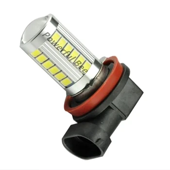 2 x H8, H11 15W LED automobilių priešrūkinis žibintas žibintai geltona gintaro šalta balta 33SMD DRL lemputės už 