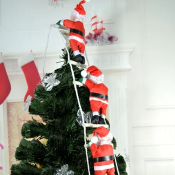 Kalėdų Santa Claus Lipti Laiptais Kabinti Puošybos Festivalis Šalis Tiekia Kabinti Apdaila