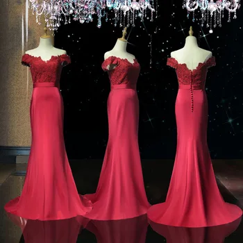 Ilgai Prom Dresses Undinė Satino Rankovių Hot fix kalnų krištolas Vyno Raudona Oficialų Elegantiškas Moteris Vakare Gown Suknelės Chalatas De Soiree