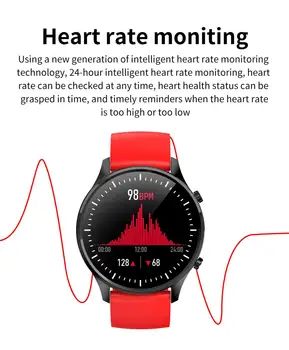 Mados Smart Žiūrėti IP68 Vandeniui Fitness Tracker Širdies ritmo Monitorius 1.28 colių Apvalaus Ekrano Vyrų Smartwatch 