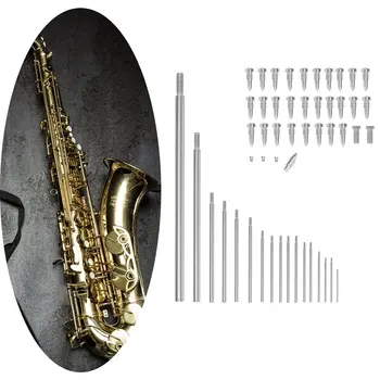 51pcs/daug Saksofonas Remonto Dalių Rinkinys, Visiškai Įrankiai Saksofonas Klavišą Roller Nendrių Varžtai Adata Pučiamųjų instrumentų Remonto Komplektas