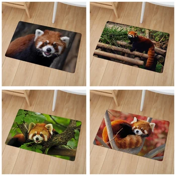 Mielas Gyvūnų Raudona Panda PVC Odos Kilimėliai 46*76cm Vandeniui Virtuvės Kilimų Įėjimas Ne Slydimo Kambarį Dekoro Durų Kilimėlis