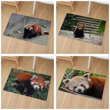 Mielas Gyvūnų Raudona Panda PVC Odos Kilimėliai 46*76cm Vandeniui Virtuvės Kilimų Įėjimas Ne Slydimo Kambarį Dekoro Durų Kilimėlis