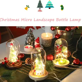 2020 Kalėdų Micro Kraštovaizdžio Butelis Lempos Ins Snaigės Raudonųjų Uogų Naktį Šviesos Lempų Namuose, Naktiniai Staleliai, Lempa Stalinė Lempa Kalėdų Dekoro