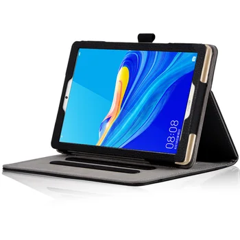 Verslo Litchi Modelis Knyga, Flip Dangtelis, Huawei MediaPad M6 8.4 colių 2019 Planšetinio kompiuterio dėklas su Rankos Dirželiu Kortelių Lizdai
