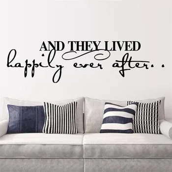 šiltas, romantiškas citata gyvena laimingai po žodžiai namų dekoro siena lipdukas gyvenimo kambario, miegamasis vestuvių dekoravimas vinilo lipdukai