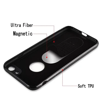 Metalinė Plokštelė, Automobilio Laikiklis, Magnetinis Telefono dėklas skirtas iPhone Xs Max Xr X 6, 6S 7 8 Plus Ultra Plonas Magnetas Minkšto Silikono TPU Atveju Atgal