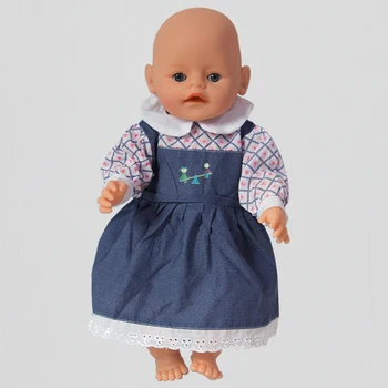Baby doll, kailis Pėsčiomis šunų drabužius, taip pat tinka 18 colių mergina lėlės outwear džinsinio striukė rinkiniai