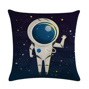 Erdvės, visatos, planetos pagalvėlė padengti Žemės Marsas astronautas pagalvėlė padengti lino automobilių kėdės, biuro mados apdailos 45x45cm