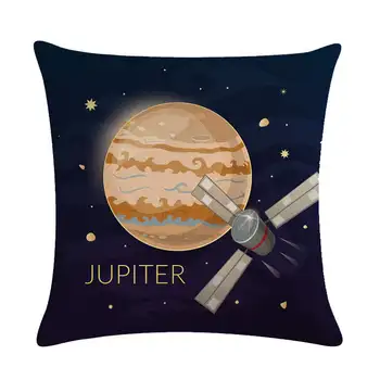 Erdvės, visatos, planetos pagalvėlė padengti Žemės Marsas astronautas pagalvėlė padengti lino automobilių kėdės, biuro mados apdailos 45x45cm