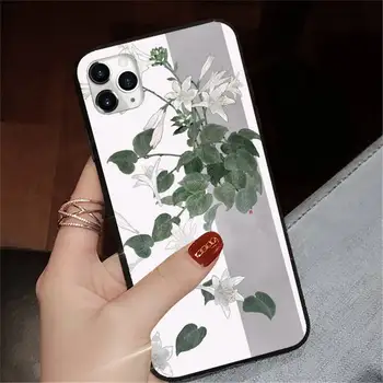 Kinijos Gėlių meno estetinių gražus Telefono dėklas skirtas iPhone 11 12 pro XS MAX 8 7 6 6S Plus X 5S SE 2020 XR