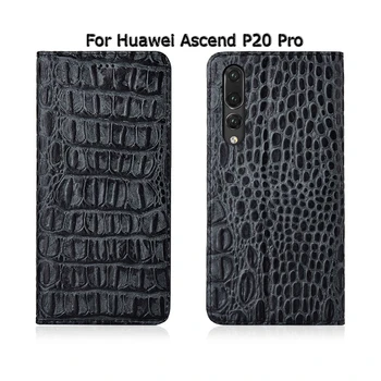 3D Krokodilas Originali Odos Atveju Huawei Ascend P10 P20 Plius Lite Pro Atveju Stovėti Apversti Magnetinių Mobiliojo Telefono Dangtelį Maišelį SN01
