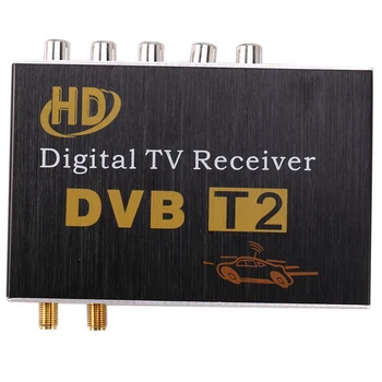 V-718 Antena 2 Imtuvo Automobilių HD DVB-T2 4 Vaizdo Išvestis Automobilių Skaitmeninės TV Turner Imtuvas Tv Box 120-150KMH Rusija Karšto