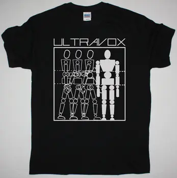 Ultravox Tris Į Vieną Black Marškinėliai New Wave Synthpop Meno Roko Veidas