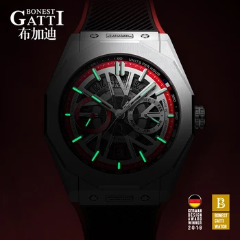 GATTI Top Brand Prabanga 2020 Vyrai Žiūrėti Vandeniui Žalia Sporto Automatinis Mechaninis laikrodis Mens Data Laikrodžius reloj hombre