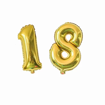 16 colių kolbų apdailos gimtadienio Nummer Folie Helio Ballonnen Verjaardagsfeestje Viering decoratie Aliuminio folija ballon 8Z