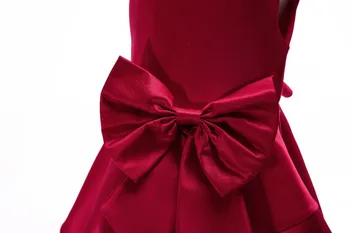 Kūdikių Mergaičių Lankas Pricess Naują Pavasario Big Raudona Gėlė Gražių Suknelės Elegantiškas & Ekstravagancija Vaikų Mergaičių, Moterų Oficialų Suknelė