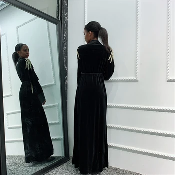 China Aksomo Abaja Kimono Musulmonų Suknelė, Hijab Abayas Moterims afrikos Skraiste Dubajus Caftan Maroko Kaftan Islamo Drabužių 2020 m.