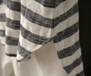 Moterų Rudenį Prarasti Medvilnės skalbiniai, Marškiniai, Moterų ilgas rankovėmis susagstomi megztiniai viršūnes tees Ponios Palaidinė Saulės Juostele lininiai Marškiniai