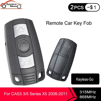 KEYECU 10VNT Keyless-Go Funkcija Visiškai Pažangi Nuotolinio Klavišą 315/ 868MHz PCF7952 BMW CAS3 CAS3+ 3/5 Serijos X1 X6 Z4 KR55WK49
