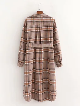 Moterų Derliaus Pledas Storas Ilgas Vilnos Paltai Prarasti ilgomis rankovėmis kišenėje 2020 m. Žiemos OLIS Elegantiškas paltas