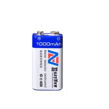 2vnt/daug Didelės talpos 9V 1000mAh ličio jonų baterija 6F22 įkrovimo baterija (akumuliatorius detektorius žaislas įkraunama baterija