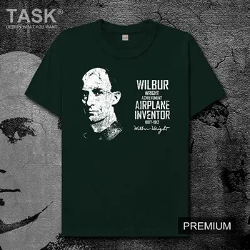 Įžymybė Wilbur Wright Jungtinės amerikos valstijos Wright broliai orlaivio skrydžio Sklandymo pilotas marškinėliai drabužių naujas Viršūnes Trumpas rankovės 01