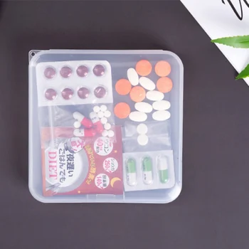 4pcs Nešiojamų Tabletes 4 Langelyje laiko Tarpsnių Mini Medicina Lauke Kryžiaus Kapsules, Tabletes Atveju Langelį Kelionės Tabletes Bakas